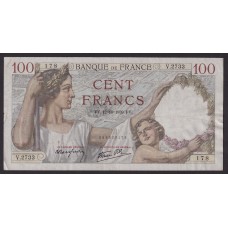 FRANCIA 1939 BILLETE DE 100 FRANCOS SEGUNDA GUERRA MUNDIAL